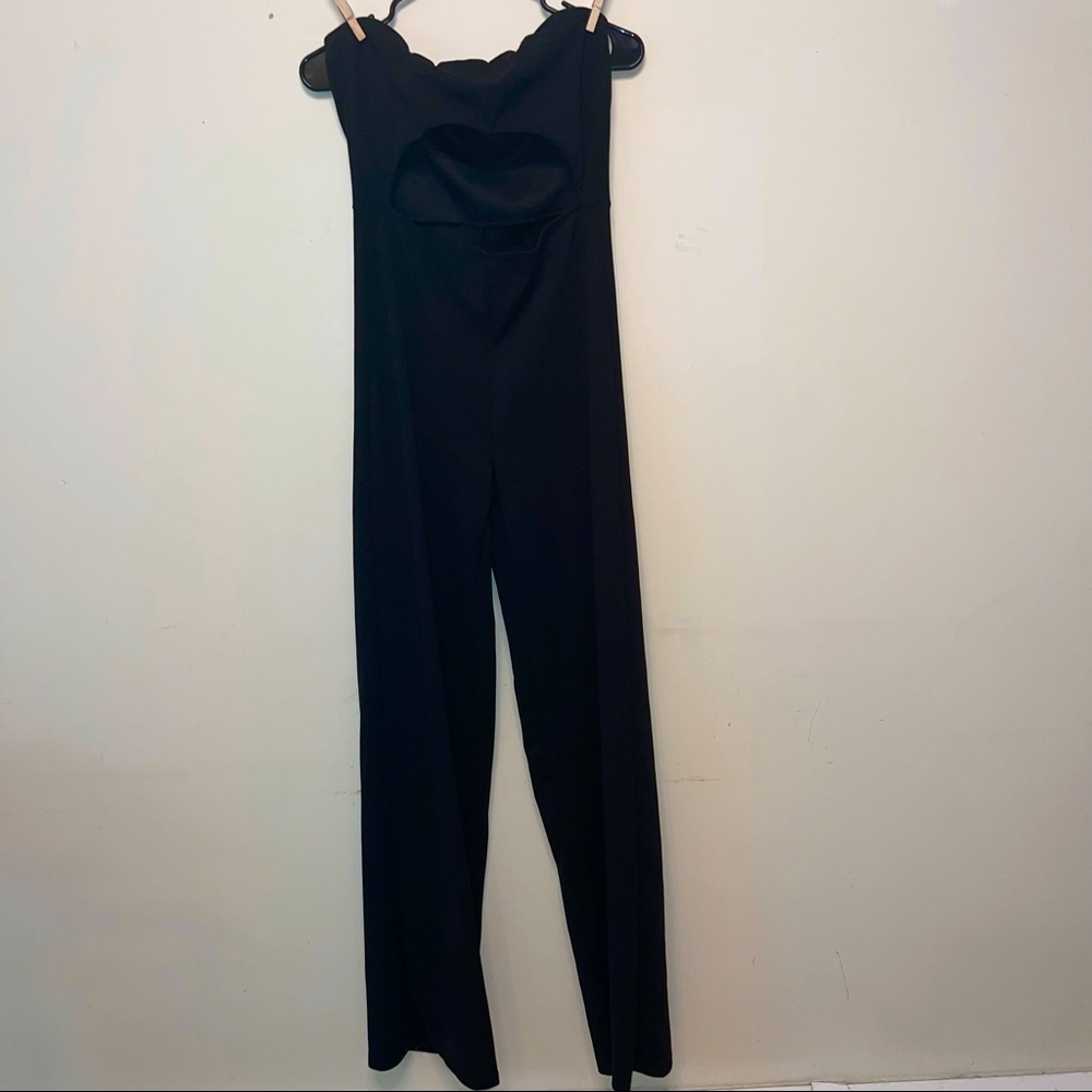 Black strapless jumpsuit